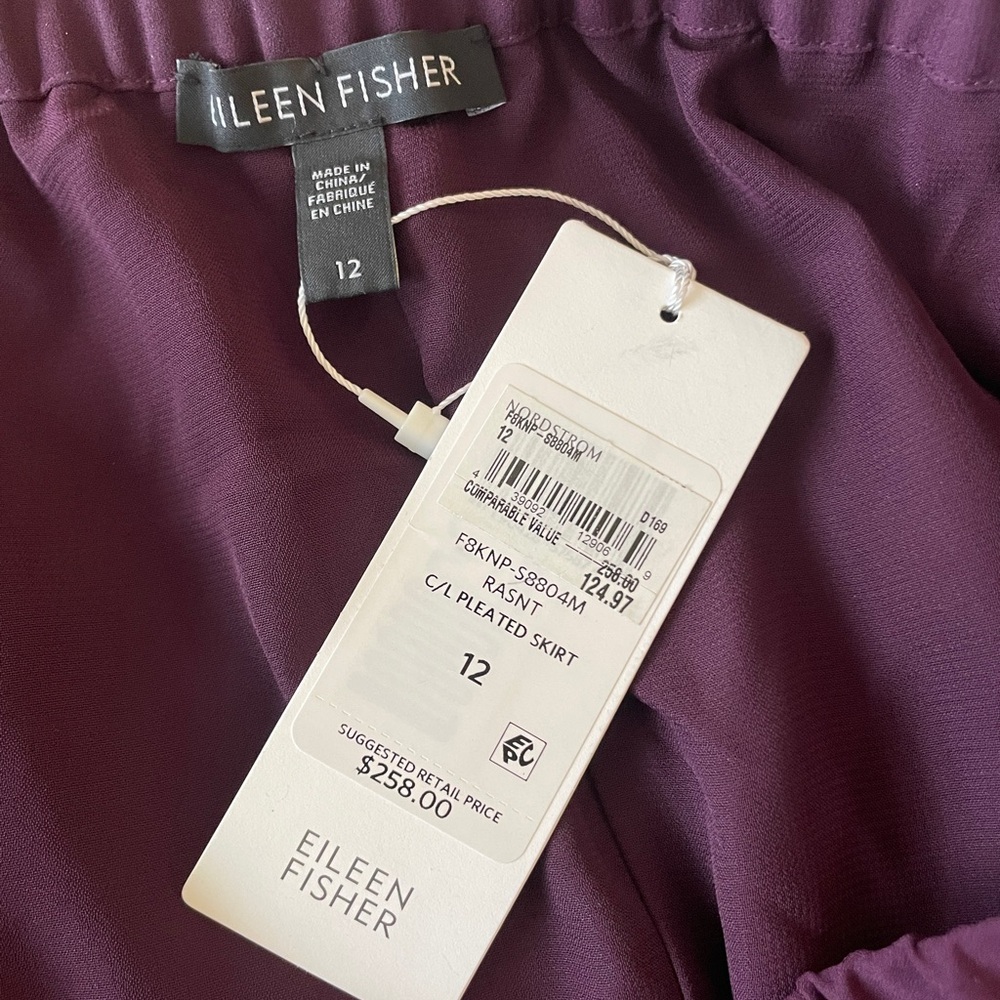 NWT Eileen Fisher Pleated Skirt Sz 12 - Picture 3 of 3